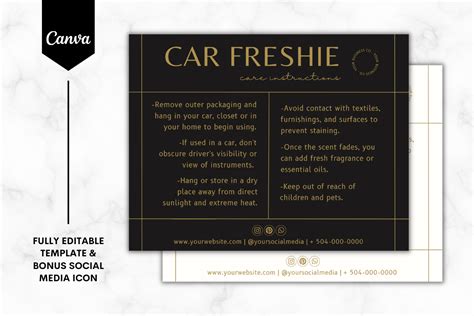 Car Freshie Care Template Black And Gold Graphic By Sundiva Design