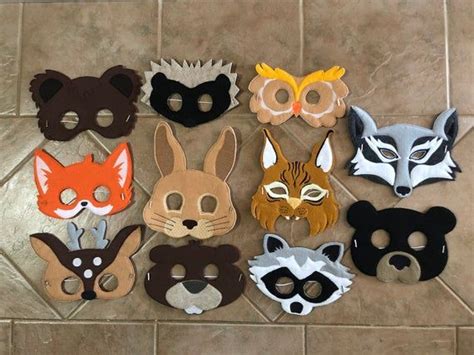 Felt Woodland Animal Masks Ready Made Pretend Play For Ages Etsy In