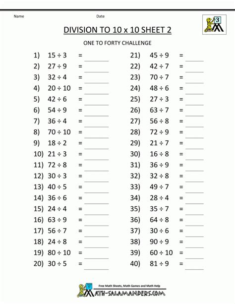 Long division can be tedious and students don't always love practicing it. Printable division worksheets for 7th grade