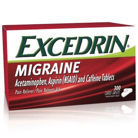 Excedrin Migraine Pain Reliever Acetaminophen Aspirin And Caffeine