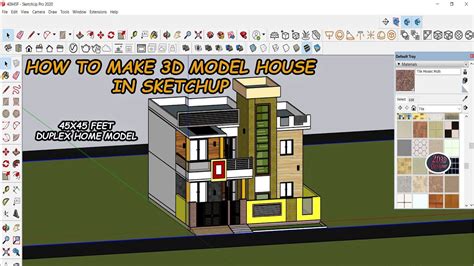 How To Make 3d Model Home In Sketchup Sketchup Model House1 Youtube