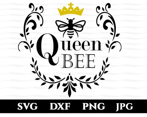 queen bee svg honey bee dxf png files print and cut etsy canada