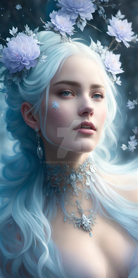 Realistic And Beautiful Quenn With Silver Hair V1 By Andyartpro On