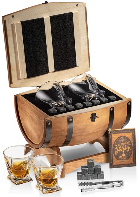 Whiskey Stones T Set For Men In Whiskey Half Barrel T Box 8