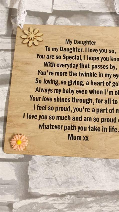 Maybe you would like to learn more about one of these? Daughter Sign - Personalised Daughter Gift- Daughter Poem ...