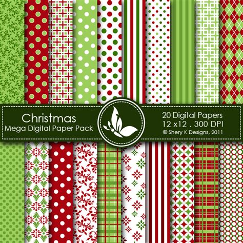 Christmas 1 Digital Paper Pack Shery K Designs