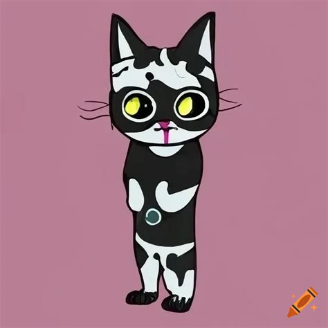 Cartoon Image Of An Emo Cat