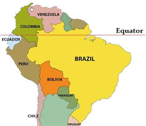 On The Political Map Of South America Draw The Equator Mark The