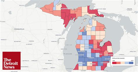 Michigan Counties Population Mapped From 2016 Census Data
