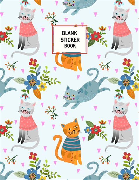 Blank Sticker Book Cats Blank Sticker Book Sticker Album Book Large