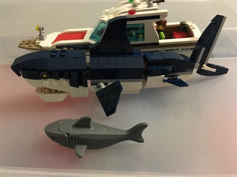 The Shark Build From 31088 Next To A Minifigure Scale Shark And The
