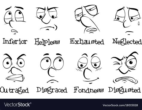 Eight Different Emotions Of Human Being Royalty Free Vector