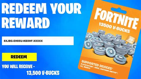 How To Get A Redeem Code For V Bucks For Free In Fortnite Youtube