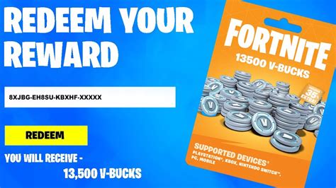 How To Get A Redeem Code For V Bucks For Free In Fortnite YouTube