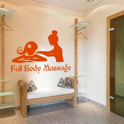 full body massage sign vinyl wall sticker day spa center wall decal facials rejuvenation beauty