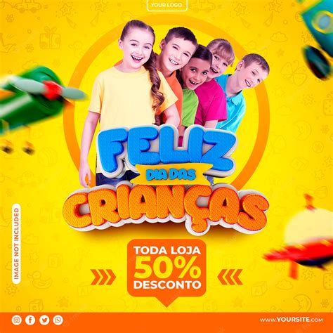 Template Dia Das Crianças No Brasil Crianças Felizes Psd Premium