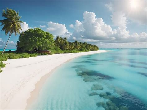 Premium Ai Image Tropical Beach In The Maldives Island