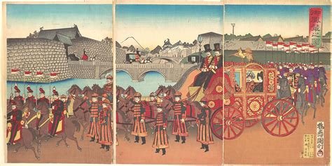 Utagawa Kunitoshi View Of The Imperial Carriage Japan Meiji