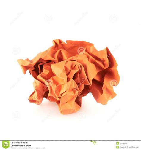 Crumpled Piece Of Paper Stock Image Image Of Page Blank 45408451