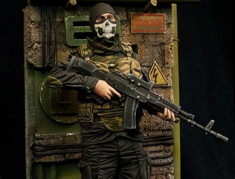 Modern soldier with Ak47 3D model 3D printable OBJ STL