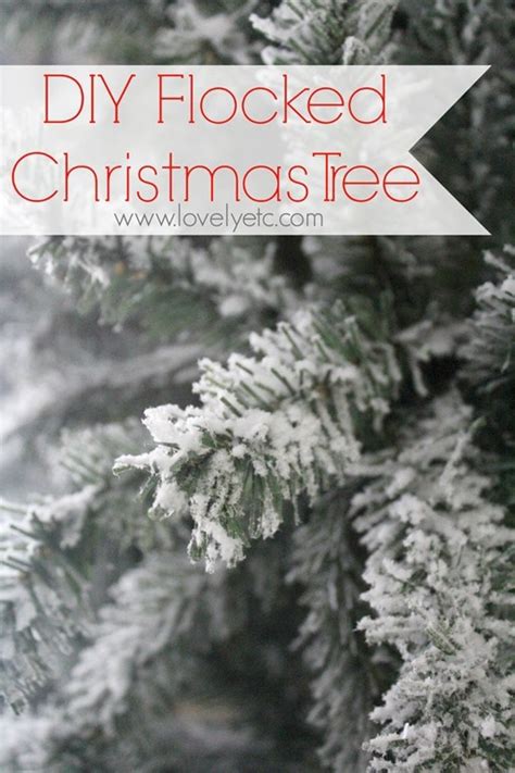 Use this simple recipe to flock your own christmas tree, real or artificial, without the messy sprays. DIY Flocked Christmas Tree - Lovely Etc.