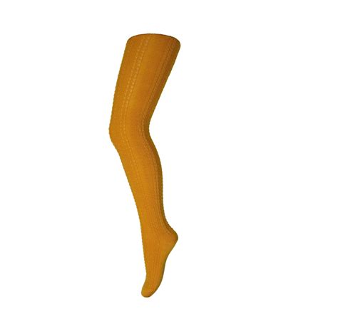 Mp Denmark Wool Pattern Tights Oeko Tex Col 4255 Mustard