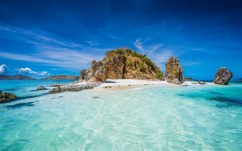 Nature Landscape Island Beach Philippines Tropical Rock Sand Turquoise