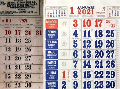 Kalender Januari 2021 Indonesia Newstempo