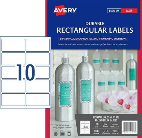 Avery L7148 Durable Rectangular Labels Mega Office Supplies