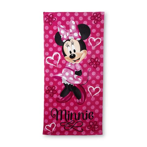 Disney Minnie Mouse Beach Towel Hearts And Floral