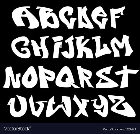 Graffiti Font Alphabet Letters Royalty Free Vector Image