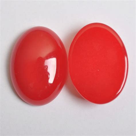 Buy 25x18mm Natural Luck Red Stone Oval Cabochon