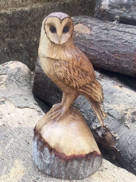 Wonderful Easy Wood Owl Carving Patterns And Chainsaw Carved Oak Owl