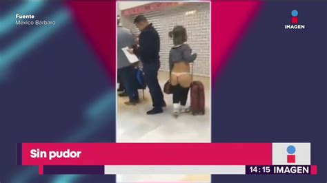 Mujer Camina En Calzones Por El Aeropuerto De Torreón Imagen Televisión