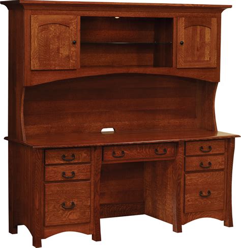 Master Double Pedestal Desk With Hutch Geitgeys Amish Country