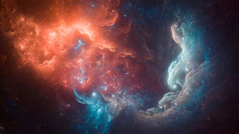 Nebula Glow Stars Space Red Blue Hd Wallpaper Peakpx