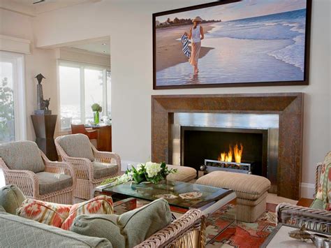 Neutral Living Room With Big Tv Hgtv
