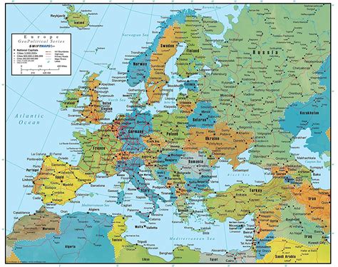 Swiftmaps Europe Wall Map Geopolitical Edition By 24x30