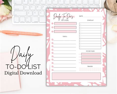 Daily Planner Printable Aesthetic Printable To Do List Cute Image My