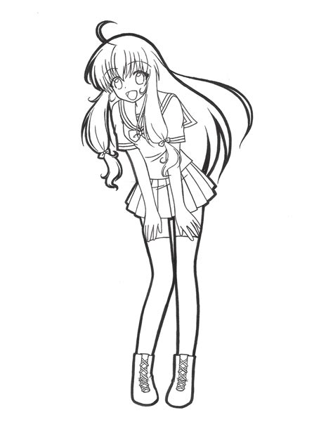Just Your Ordinary High School Girl Lineart By Lunasteinberg On