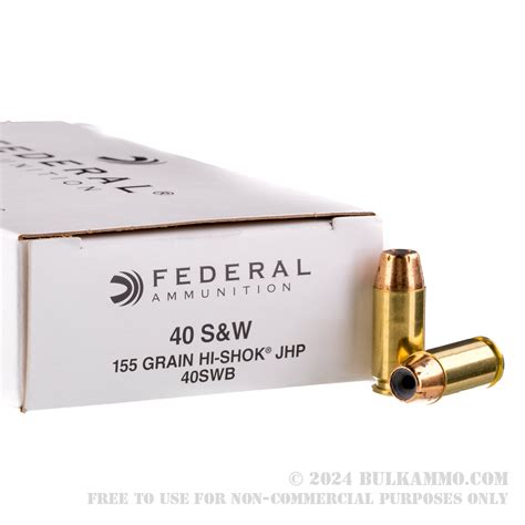 50 Rounds Of Bulk 40 Sandw Ammo By Federal 155gr Jhp