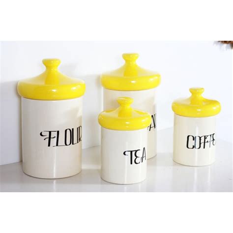 Vintage Mid Century Ceramic Kitchen Canisters Set Of 4 Chairish