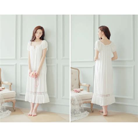 night dress long white nightgown women nightgowns cotton short sexy nightwear vintage sleepwear