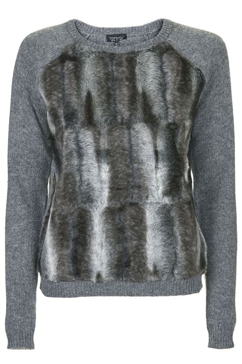 Photo 1 Of Textured Faux Fur Front Jumper Faux Fur Sweater Clothes