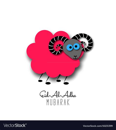 Eid Al Adha Greeting Card With Sheep Royalty Free Vector