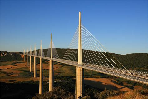 Millau Viaduct That Spans The Valley Of The River Tarn Near Millau In