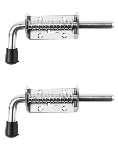 Buy Qwork Spring Loaded Latch Pin 2 Pack 5 304 Stainless Steel Loaded Long Barrel Bolt Lock