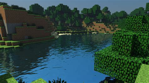 Water Sand Trees Forests Dirt Minecraft Cinema 4d Tapeta