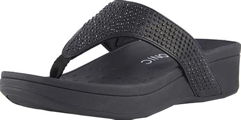 Vionic Womens Naples Arch Support Thong Wedge Sandal Amazonca Clothing Shoes And Accessories