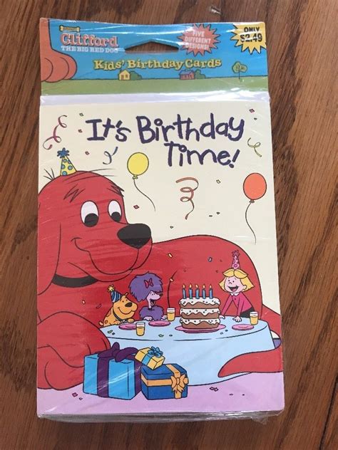 4.8 (1,628 reviews) 15 answered questions. Clifford Kids' Birthday Cards " It's Birthday Time " Ships N 24h - Greeting Cards & Invitations